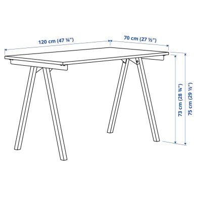 IKEA Письменный стол TROTTEN Бежевый (ИКЕА ТРОТТЕН) 49434389 фото - 3