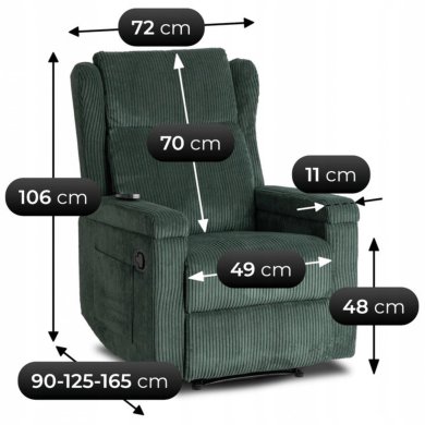 Кресло мягкое раскладное массажное с реклайнером Mebel Elit SEBASTIAN Velvet Серый ME.SEBASTIAN/P/SZTR/FW фото - 17