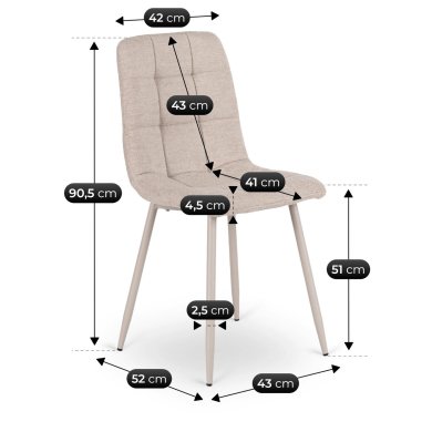 Обідній стілець Mebel Elit NAYA Бежевий ME.NAYA/KR/KASZ/T/K фото - 6