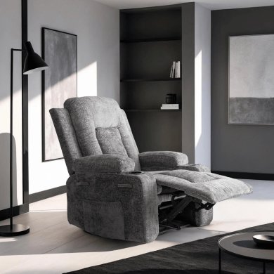 Крісло м'яке розкладне масажне з реклайнером Mebel Elit BOX Welur Сірий - 13 Крісло м'яке розкладне масажне з реклайнером Mebel Elit BOX Welur Сірий ME.BOX/P/V/FW фото - 13