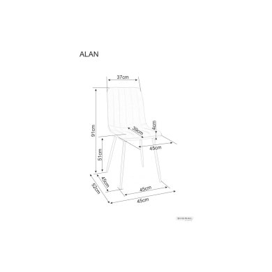Стілець Signal Alan Velvet | Чорний / Сірий (Bluvel 14) ALANVCSZ фото - 6