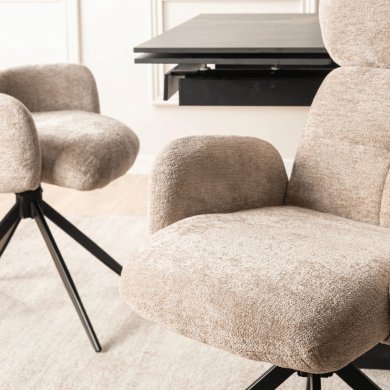 Обідній стілець поворотний Mebel Elit ALVARO Boucle Бежевий ME.ALVARO/BZ/TB/K фото - 8