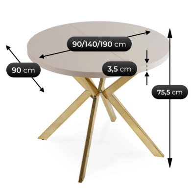 Розкладний обідній стіл Mebel Elit LUGO Кашемір - 10 Розкладний обідній стіл Mebel Elit LUGO Кашемір ME.LUGO/KASZ/ZL/S фото - 10