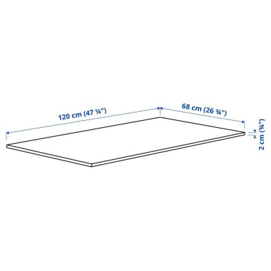 Столешница MITTZON 120x68 см Белый - 5 IKEA Столешница MITTZON 120x68 см Белый 30515615 фото - 5
