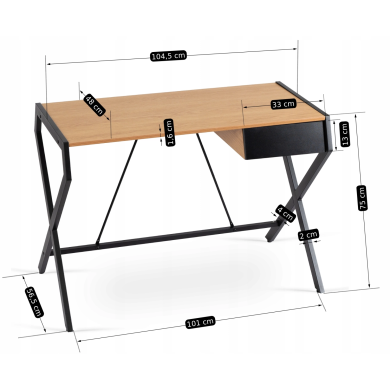 Письмовий стіл Mebel Elit MEG Чорний - 15 Письмовий стіл Mebel Elit MEG Чорний ME.MEG/DZ/CZ/B фото - 15