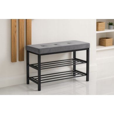 Скамейка для обуви Kontrast LOFT Welur Серый 6.01.83352 фото - 6