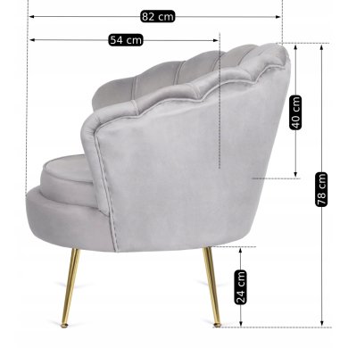 Кресло мягкое Mebel Elit ANGEL Серый - 10 Кресло мягкое Mebel Elit ANGEL Серый ME.ANGEL/P/V/FW фото - 10