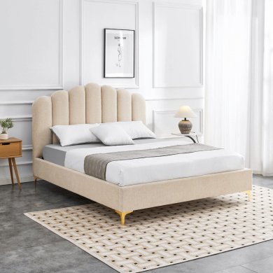 Кровать Mebel Elit GEMINI Welur 160x200 см Бежевый ME.GEMINI/160/BZ/V/LOZ