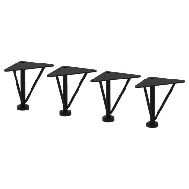 IKEA Комплект ножек EKET 4 шт Черный (ИКЕА ЭКЕТ) 70574660