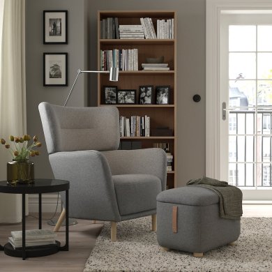 IKEA Кресло мягкое OSKARSHAMN Серый (ИКЕА Оскарсхамн) 20523611 фото - 5