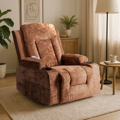 Крісло м'яке розкладне масажне з реклайнером Mebel Elit BOX Welur Коричневий ME.BOX/BR/V/FW фото - 13