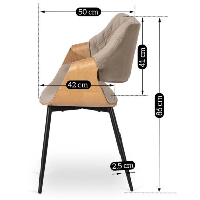 Обеденный стул Mebel Elit DAKOTA Welur Бежевый ME.DAKOTA/BZ/D/V/K фото - 12