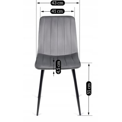 Обідній стілець Mebel Elit IBIS Welur Сірий - 12 Обідній стілець Mebel Elit IBIS Welur Сірий ME.IBIS/P/V/K фото - 12