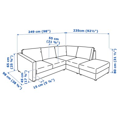 IKEA Диван кутовий VIMLE (ИКЕА ВИМЛЕ) 89306728 фото - 4