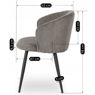 Обідній стілець Mebel Elit TAYLOR Velvet Сірий ME.TAYLOR/P/SZTR/K фото - 11