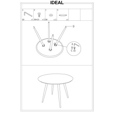 Обідній стіл Signal IDEAL Marmur Білий IDEALC100 фото - 3