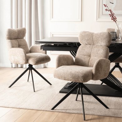 Обідній стілець поворотний Mebel Elit ALVARO Boucle Бежевий ME.ALVARO/BZ/TB/K фото - 6