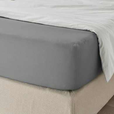 IKEA Простирадло на резинці ULLVIDE 90x200 см Сірий (ИКЕА ULLVIDE) 70342774 фото - 6