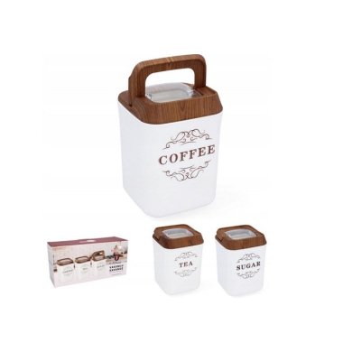 Набор контейнеров Chomik 900 мл | Белый / Дерево - 2 Набор контейнеров Chomik 900 мл | Белый / Дерево OKY2376 фото - 2