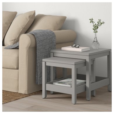 IKEA Комплект журнальних столів HAVSTA 2 шт Сірий (ИКЕА ХАВСТА) 50414210