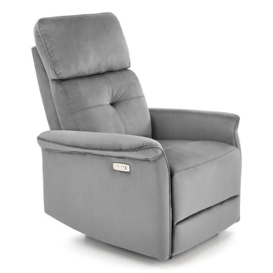 Кресло мягкое раскладное с реклайнером Halmar SEMIR Welur Пепельный V-CH-SEMIR-FOT-POPIELATY фото - 2