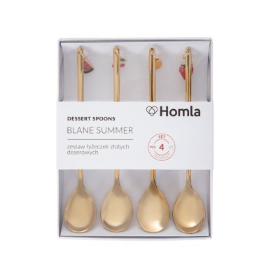 Набор десертных ложек Homla BLANE SUMMER | Золотой - 4 Набор десертных ложек Homla BLANE SUMMER | Золотой 213979 фото - 4