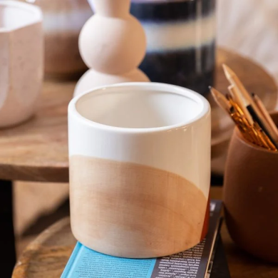 Горщик для квітів Homla LAZO 13x14 см | Екрю / Коричневий - 5 Горщик для квітів Homla LAZO 13x14 см | Екрю / Коричневий 214170 фото - 5