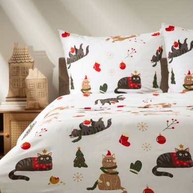 Комплект постільної білизни Homla CATNESS 160x200 см Принт 236364 фото - 5