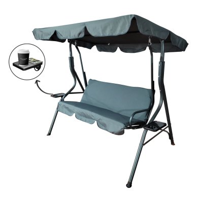 Садовые качели Garden Line 170x110x153 см Антарцит - 2 Садовые качели Garden Line 170x110x153 см Антарцит KRE3088 фото - 2