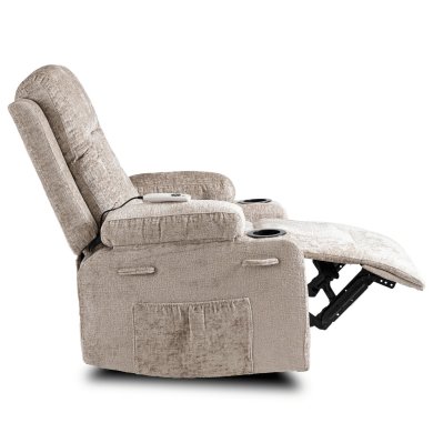 Кресло мягкое раскладное массажное с реклайнером Mebel Elit BOX Welur Бежевый ME.BOX/BZ/V/FW фото - 3