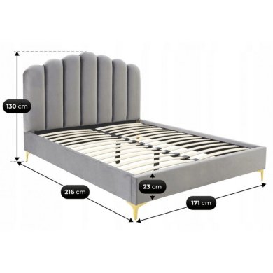 Кровать Mebel Elit GEMINI Welur 160x200 см Серый ME.GEMINI/160/P/V/LOZ фото - 3
