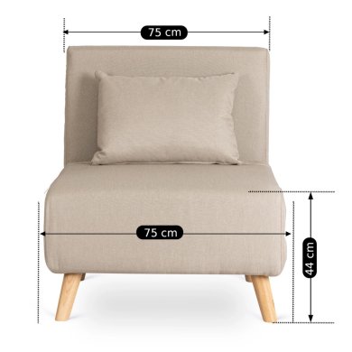 Кресло мягкое раскладное Mebel Elit MARRY Бежевый ME.MARRY/BZ/DNAT/T/FW фото - 13