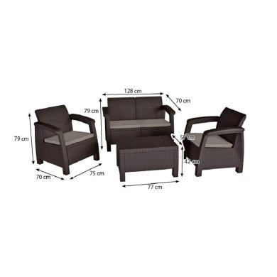 Комплект садових меблів Keter BAHAMAS Графіт 230686 фото - 6