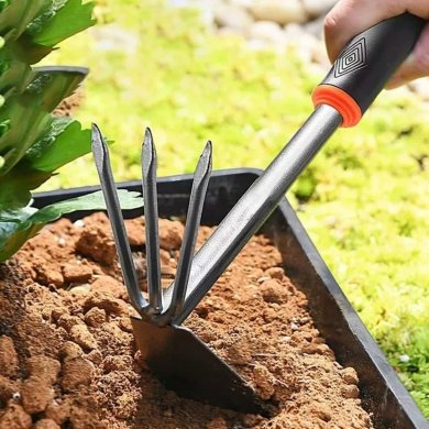 Двостороння сапка-розпушувач Garden Line 29x6,4x18 см Чорний NAR3372 фото - 4