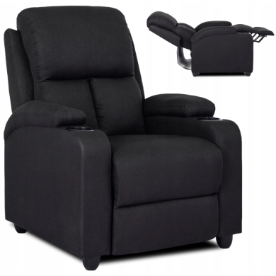 Кресло мягкое раскладное с реклайнером Mebel Elit Bobby Черный ME.BOBBY2/CZ/T/FW фото - 10