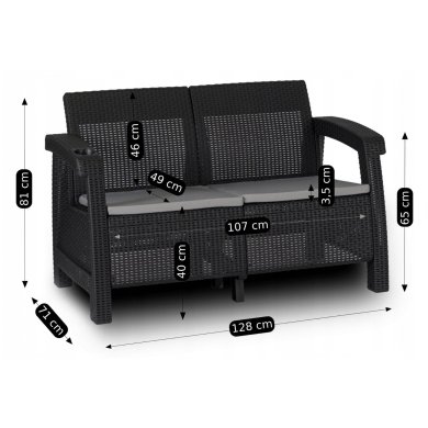 Комплект садових меблів Mebel Elit OKLAND Чорний ME.OKLAND/CZ/RT/OGR/ZES фото - 12