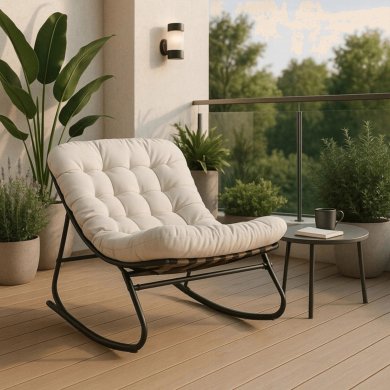 Кресло-качалка мягкое Mebel Elit AURORA Бежевый ME.AURORA/BZ/T/FW фото - 7