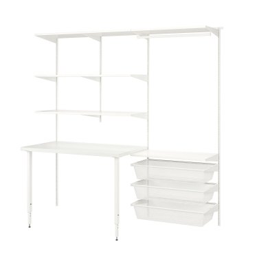 IKEA Письменный стол с полками BOAXEL/LAGKAPTEN Белый (ИКЕА БОАКСЕЛЬ/ЛАГКАПТЕН) 39440946