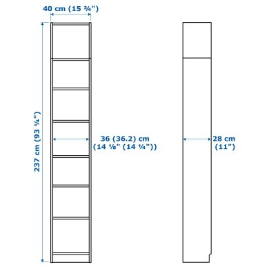 IKEA Стеллаж BILLY Белый (ИКЕА БИЛЛИ) 49217734 фото - 2