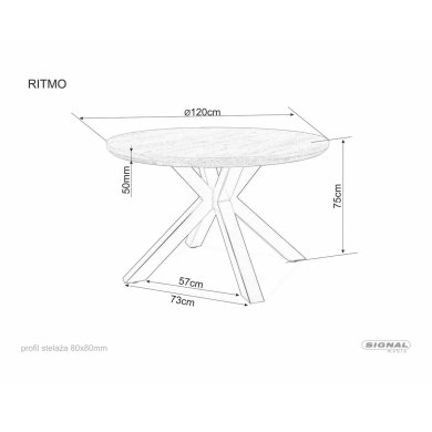 Обеденный стол Signal RITMO Дуб RITMODC120 фото - 7