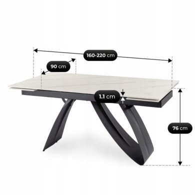 Обеденный стол Mebel Elit DEVON Белый ME.DEVON/B/CZ/S160-220 фото - 11