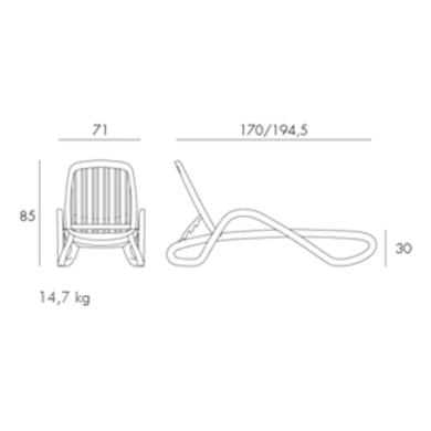 Шезлонг Keter Eden Tortora Кофе - 2 Шезлонг Keter Eden Tortora Кофе 20927 фото - 2