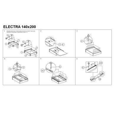 Ліжко Signal Electra | 140х200 / Сірий / Дуб ELECTRA140SZD фото - 2