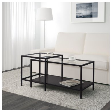 IKEA Комплект журнальных столов VITTSJO 2 шт Черный (ИКЕА ВИТШО) 80215332 фото - 7