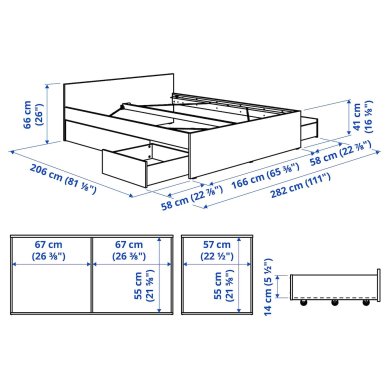 IKEA Кровать VIHALS 160x200 см Белый (ИКЕА ВИХАЛС) 39581998 фото - 4