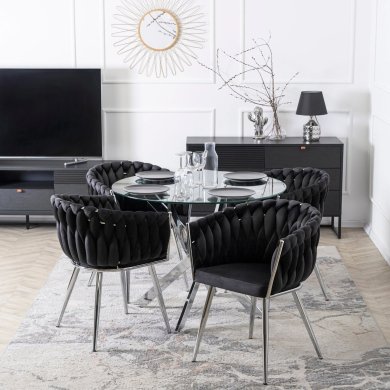 Обідній стілець Mebel Elit SORELLA Welur Чорний ME.SORELLA/CZ/CH/V/K фото - 5