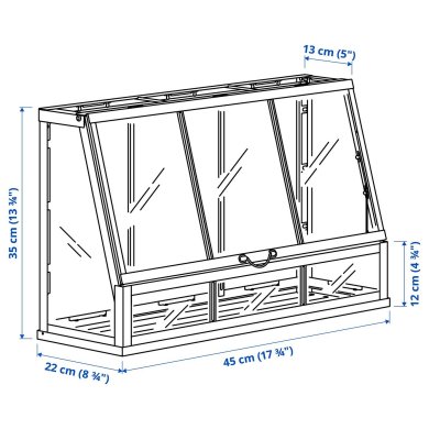 IKEA Мини парник теплица AKERBAR 45х22х35 см Черный (ИКЕА АКЕРБАР) 50537169 фото - 8