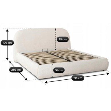 Ліжко Mebel Elit ROSSO Boucle 160x200 см Кремовий ME.ROSSO/160/KR/TB/LOZZPOJ фото - 13