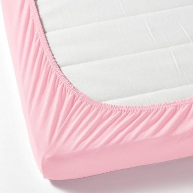 IKEA Простынь на резинке LEN 80x165 см Розовый (ИКЕА ЛЕН) 70465294 фото - 4