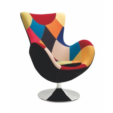 Кресло мягкое поворотное Halmar Butterfly Мікс V-CH-BUTTERFLY-FOT-PATCHWORK